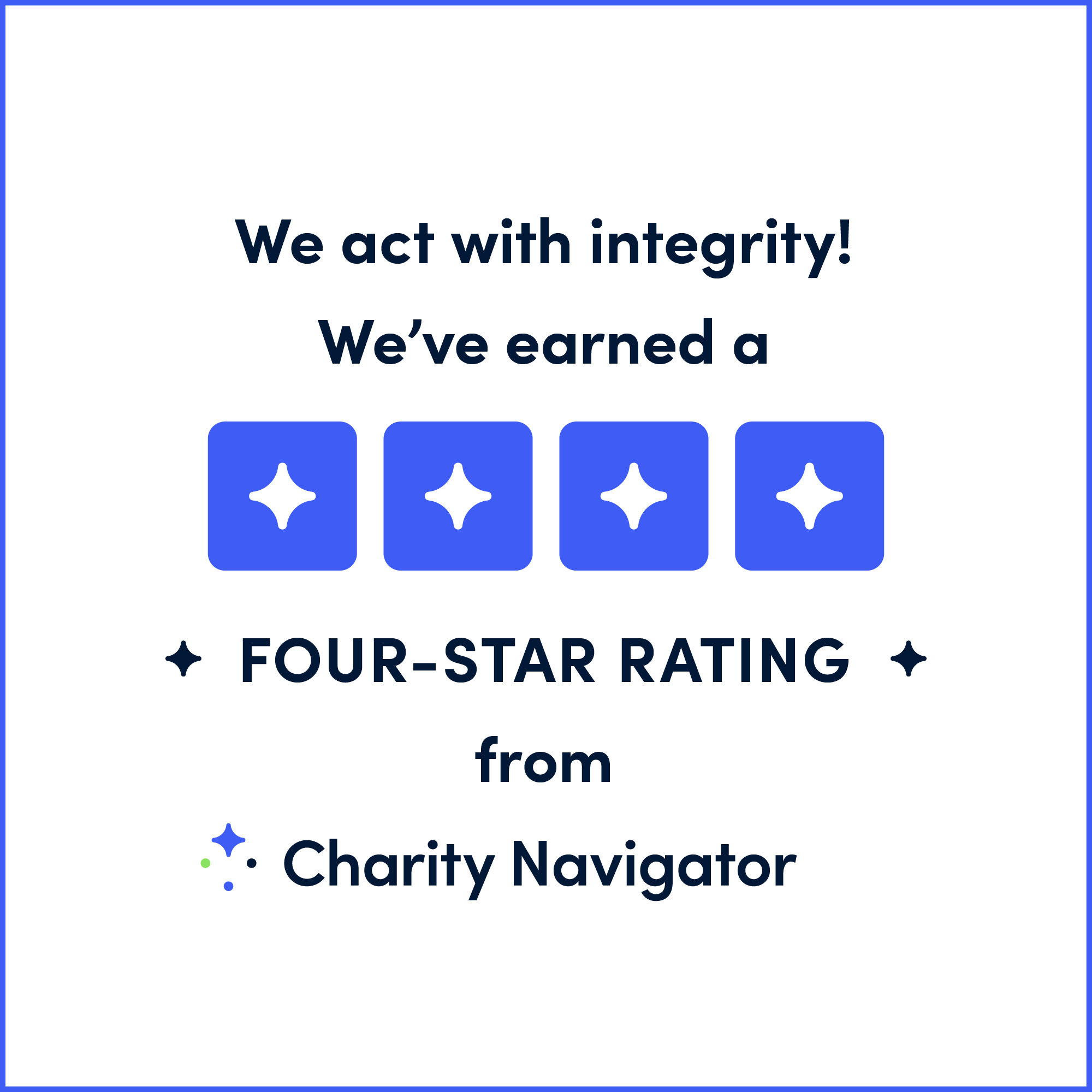 Charity Navigator 4-star rating image.